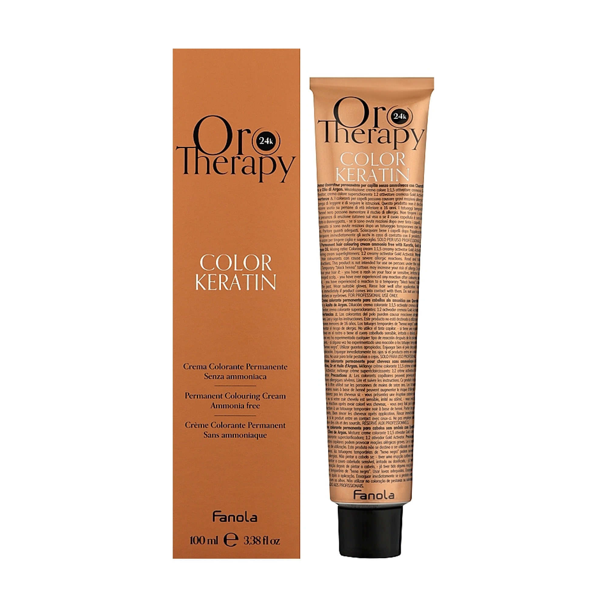 Безаміачна крем-фарба для волосся Fanola Oro Therapy Color Keratin Oro Puro 6.0 Dark Blonde, 100 мл